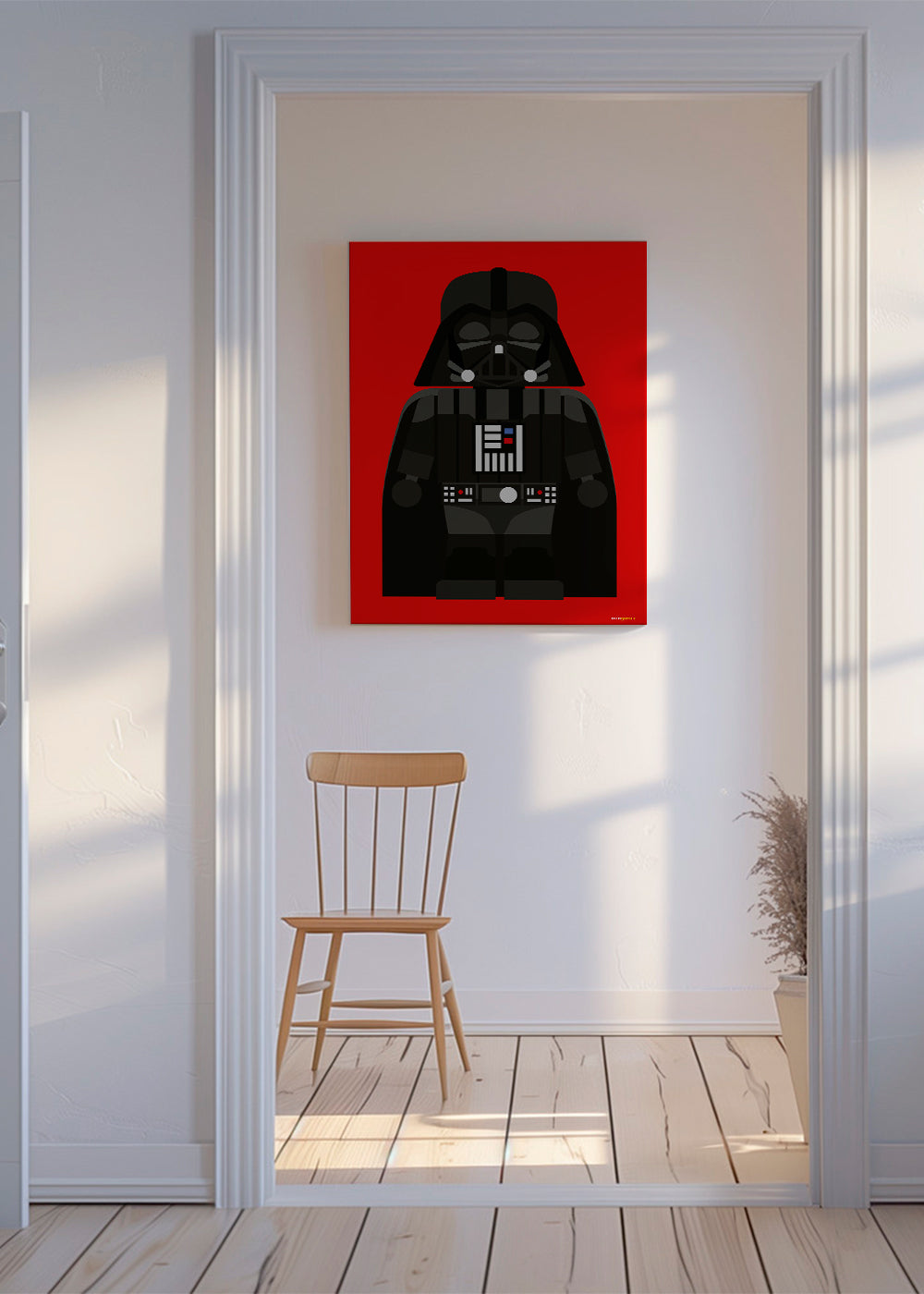 Børneplakat Darth Vader på rød baggrund