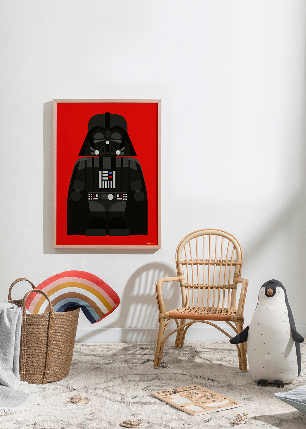 Børneplakat Darth Vader på rød baggrund