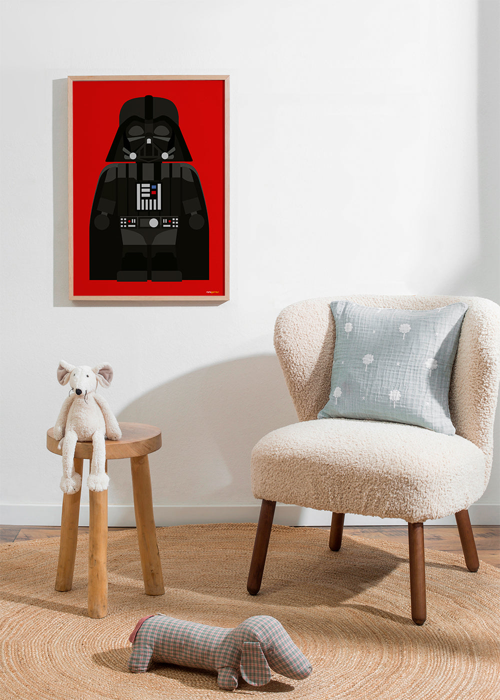 Børneplakat Darth Vader på rød baggrund