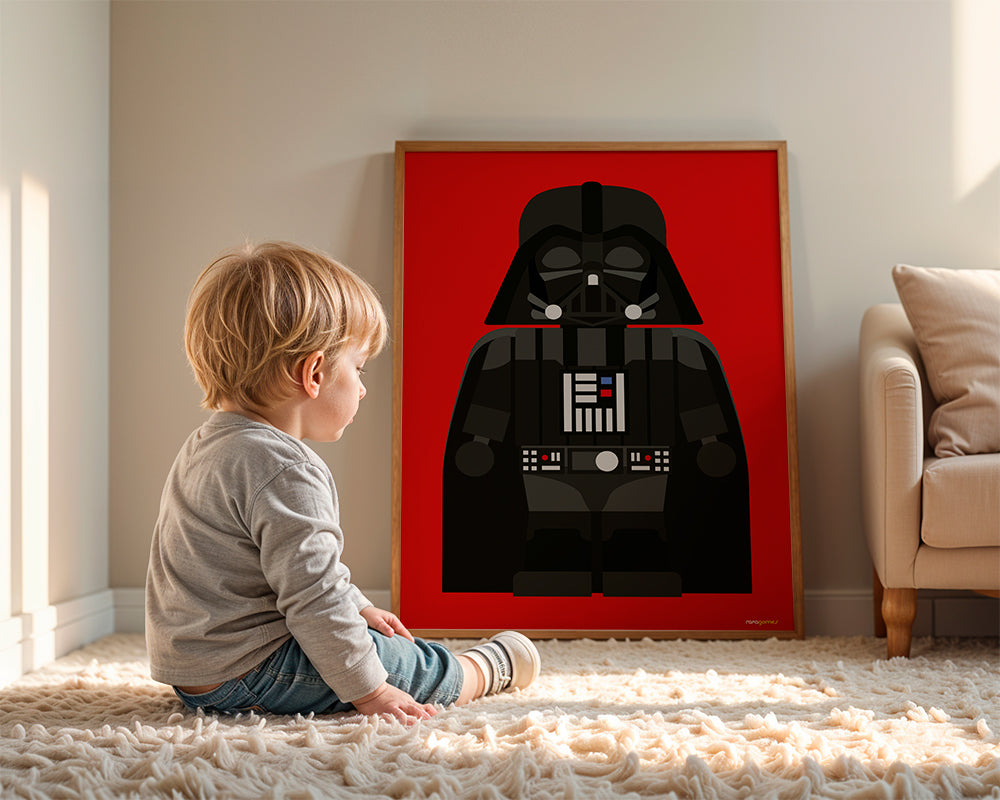 Børneplakat Darth Vader på rød baggrund