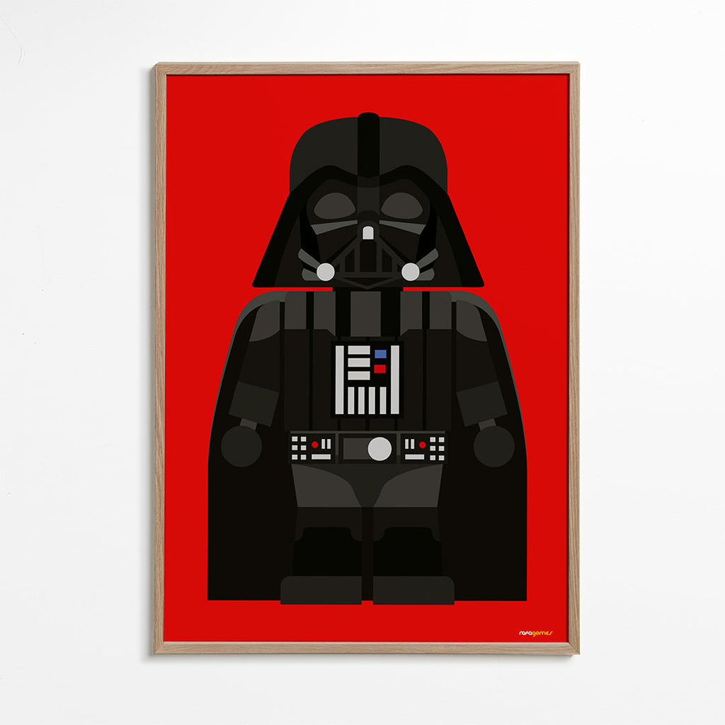 Børneplakat Darth Vader på rød baggrund