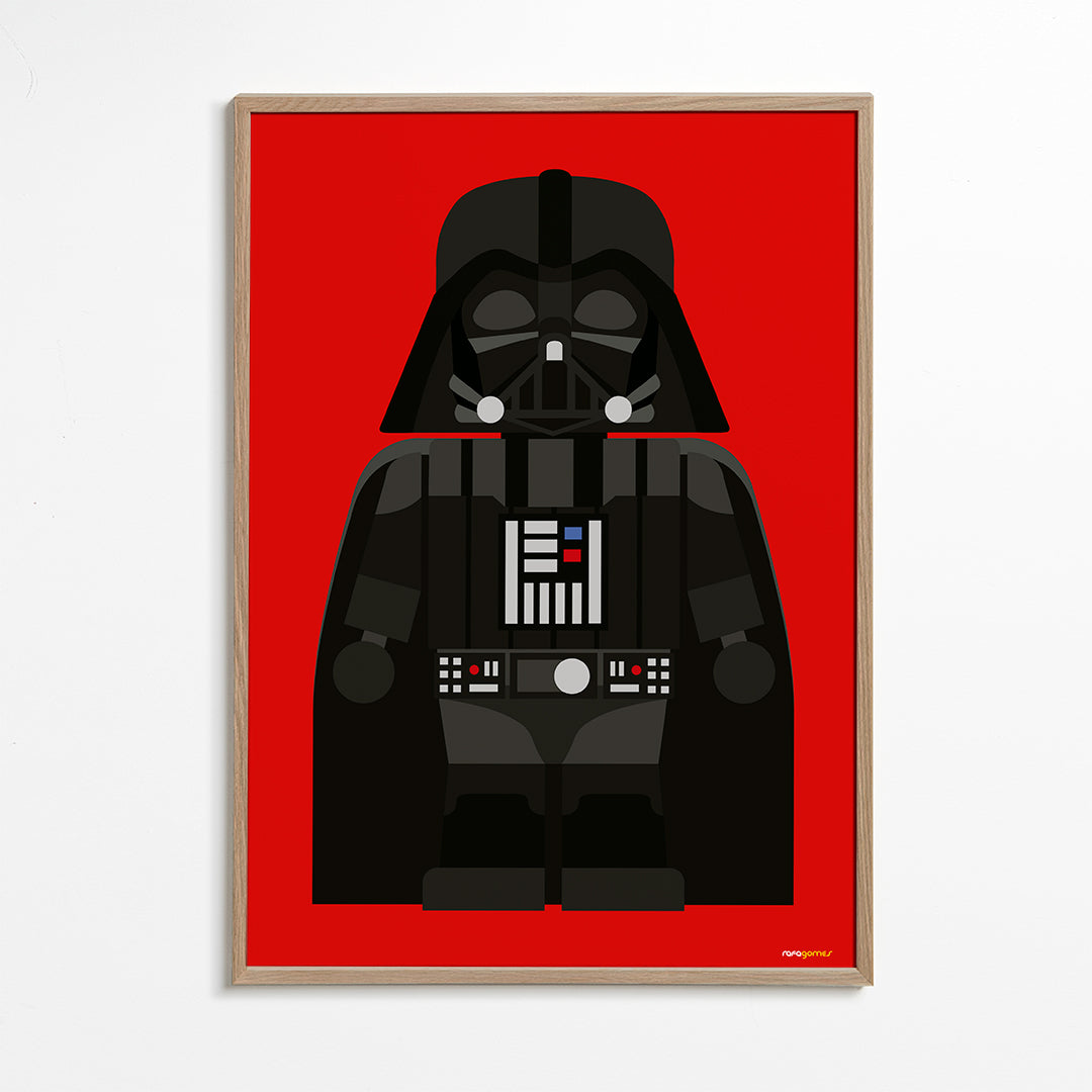 Børneplakat Darth Vader på rød baggrund