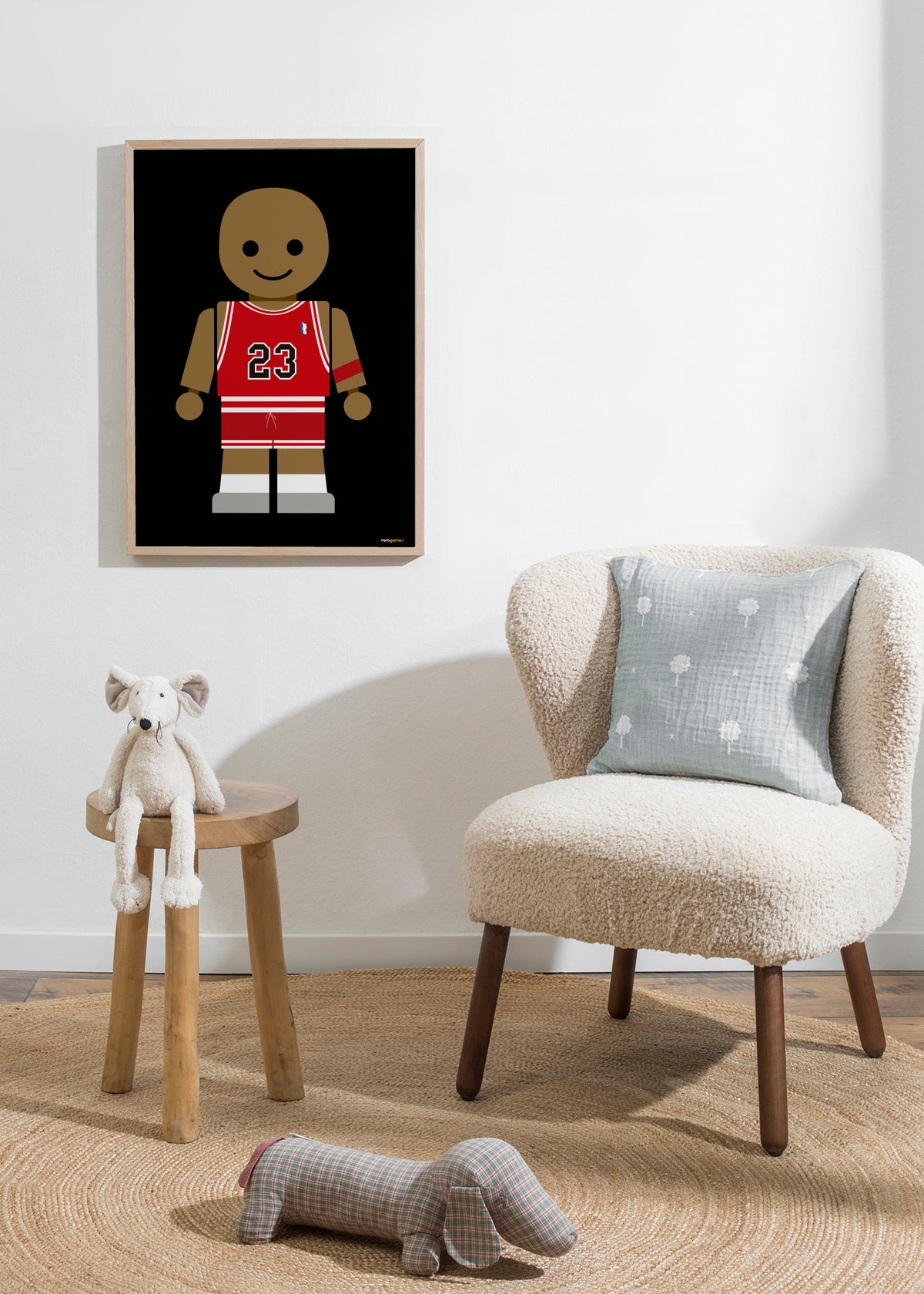 Toy Michael Jordan - Framed poster in an interior
