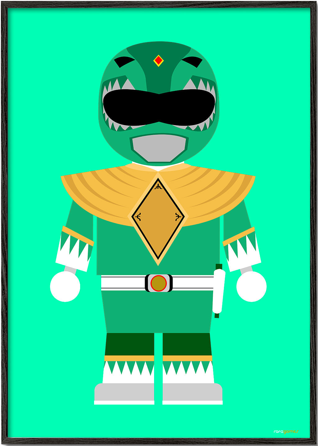 Børneplakat Grøn Power Ranger legetøj