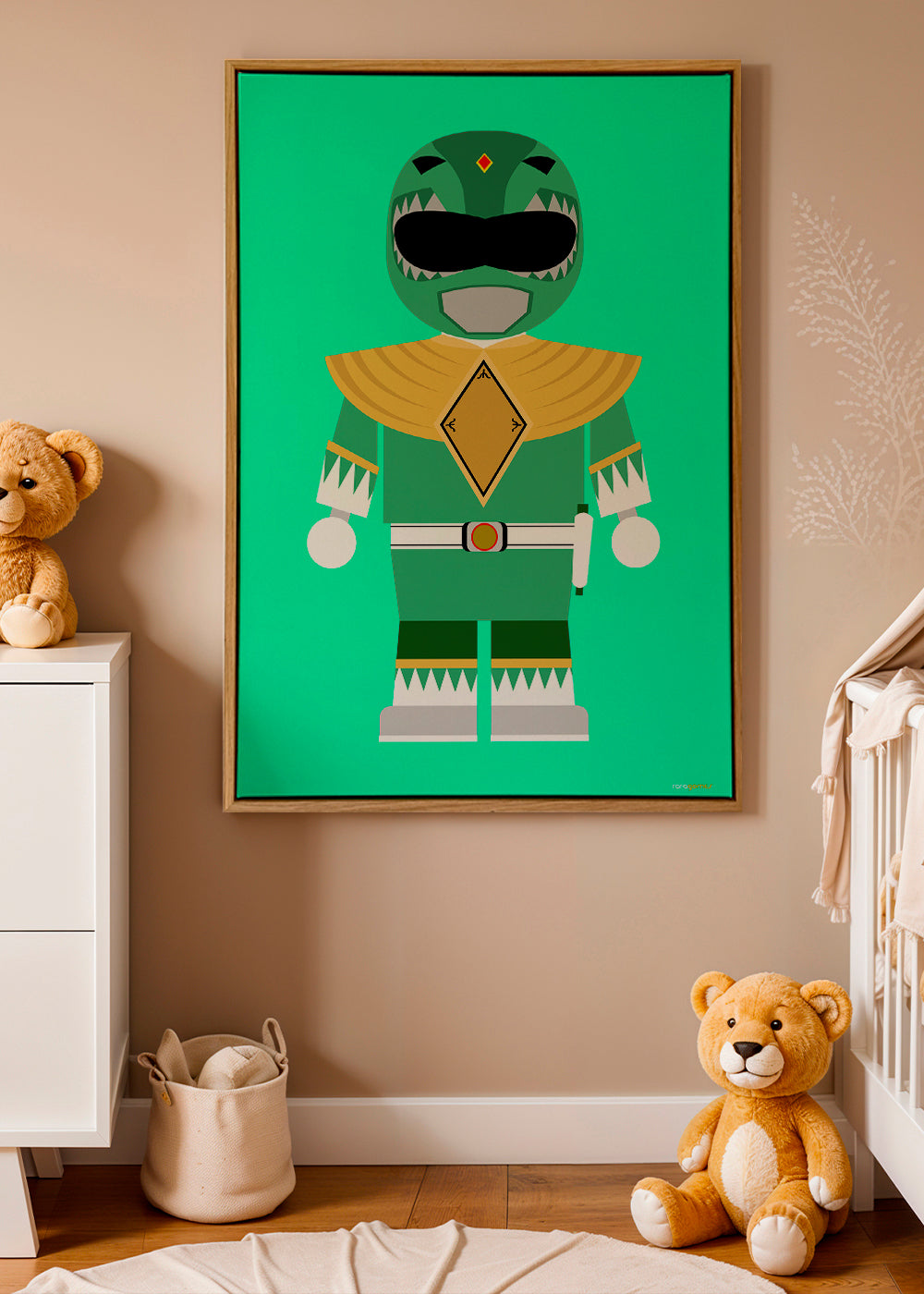 Børneplakat Grøn Power Ranger legetøj