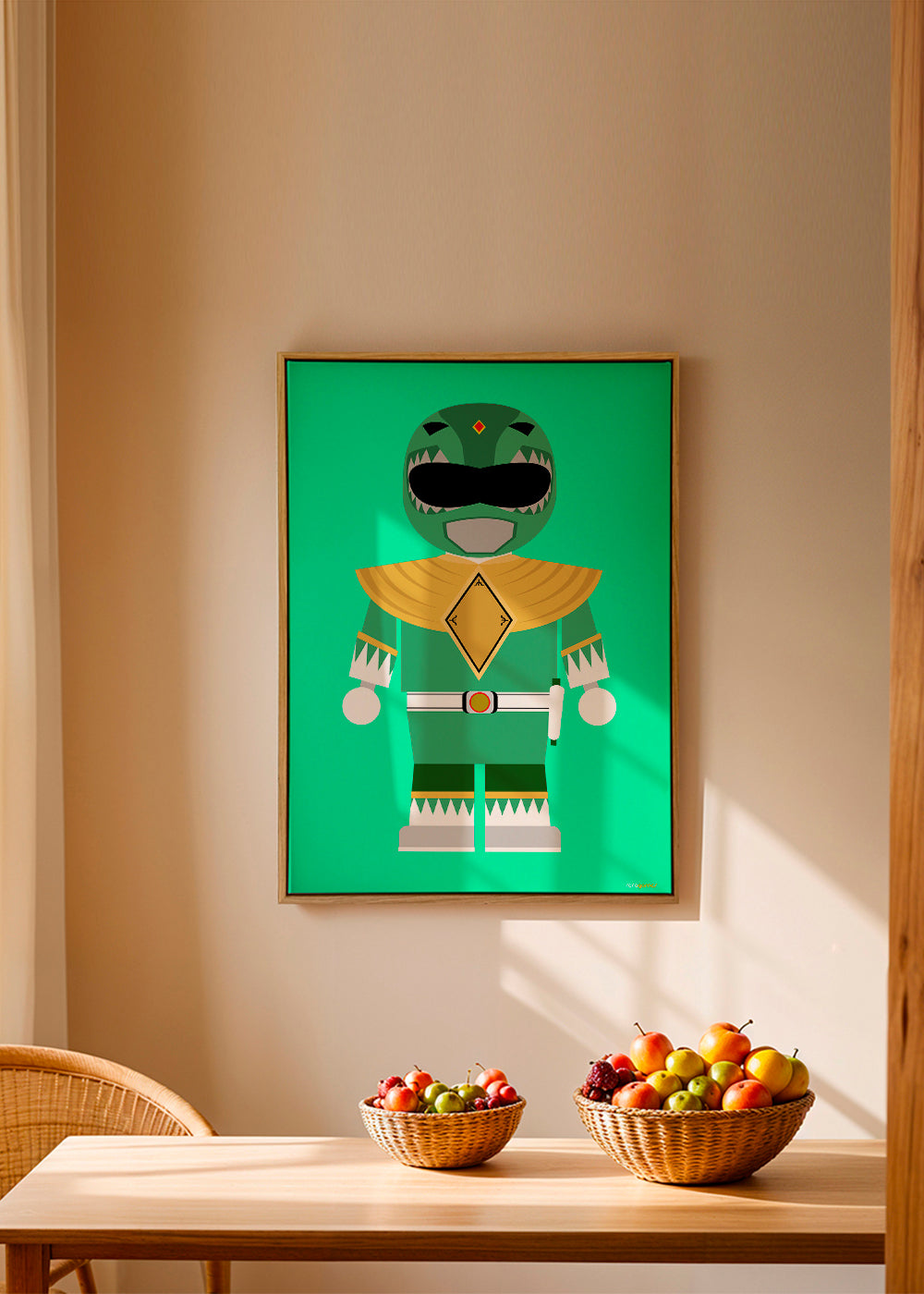 Børneplakat Grøn Power Ranger legetøj