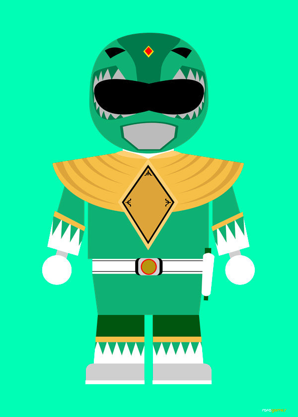 Børneplakat Grøn Power Ranger legetøj