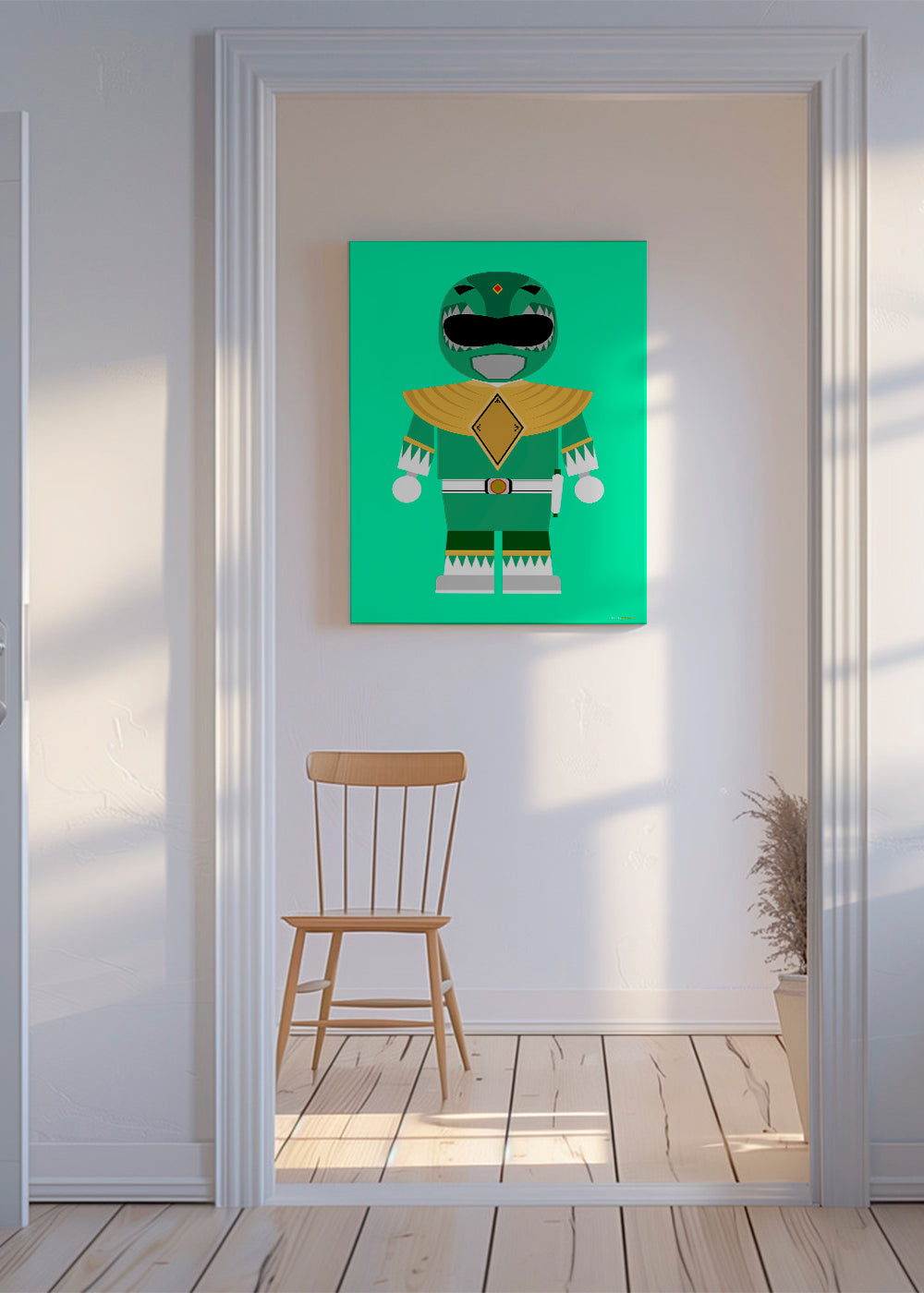 Børneplakat Grøn Power Ranger legetøj