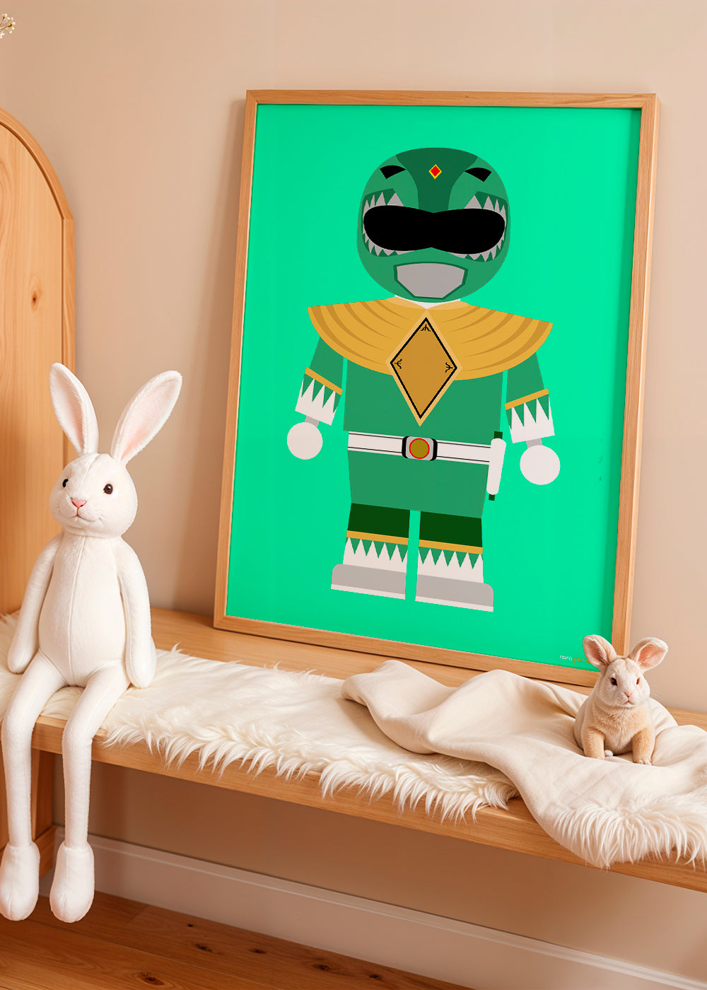 Børneplakat Grøn Power Ranger legetøj