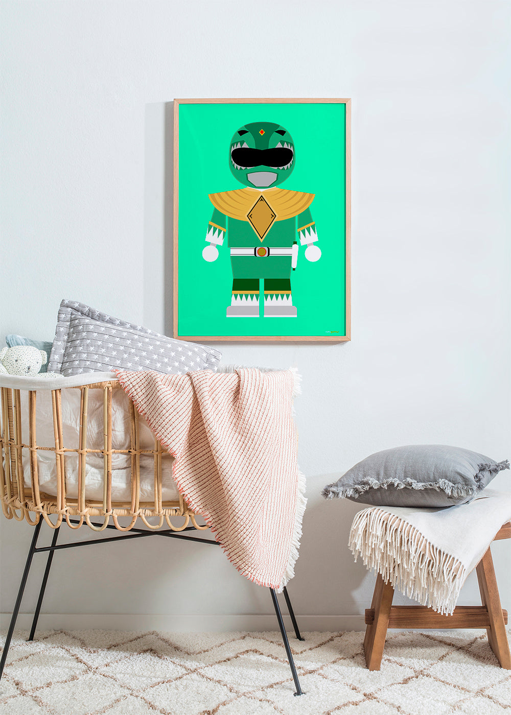 Børneplakat Grøn Power Ranger legetøj