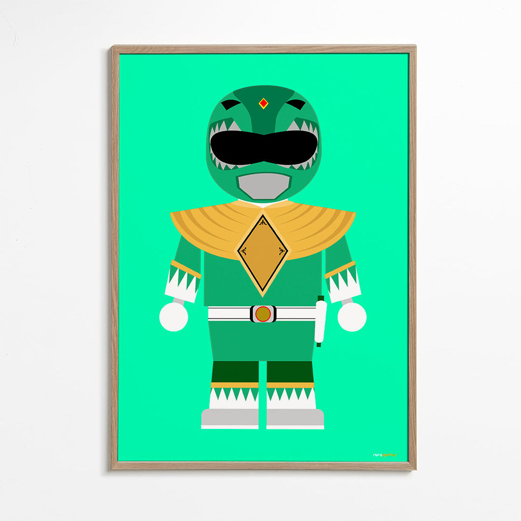 Børneplakat Grøn Power Ranger legetøj