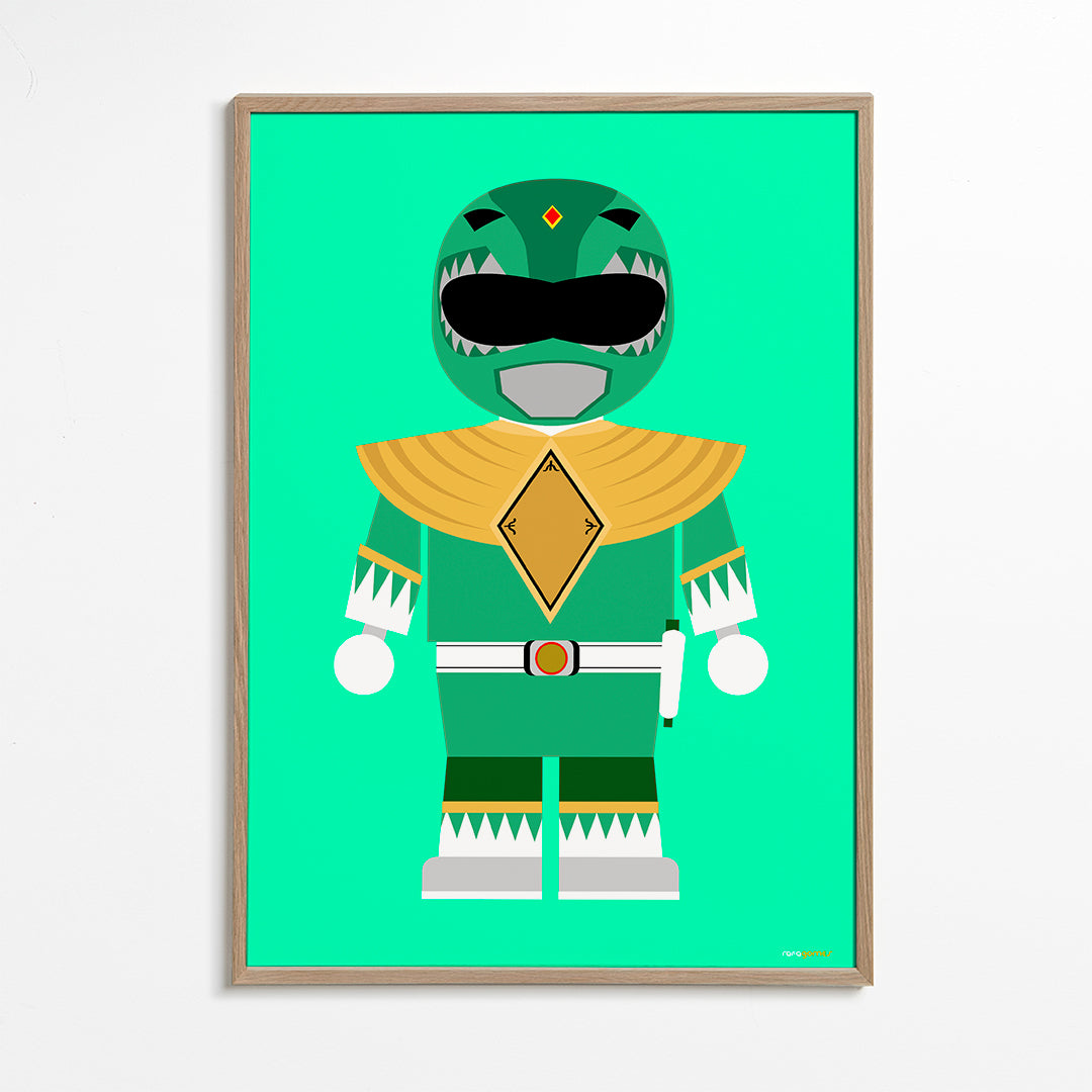 Børneplakat Grøn Power Ranger legetøj