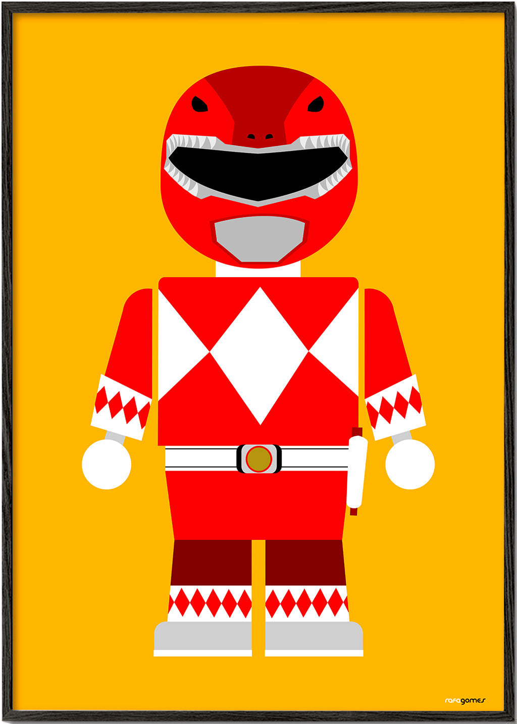 Børneplakat Rød Power Ranger legetøj