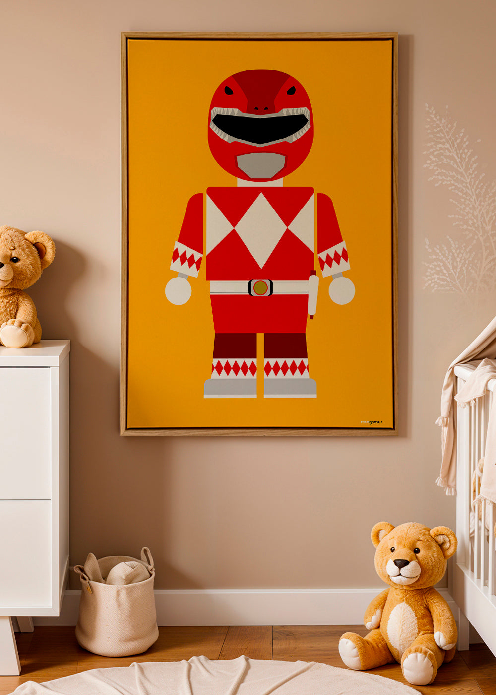 Børneplakat Rød Power Ranger legetøj