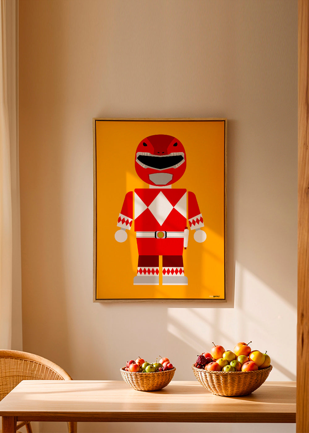 Børneplakat Rød Power Ranger legetøj