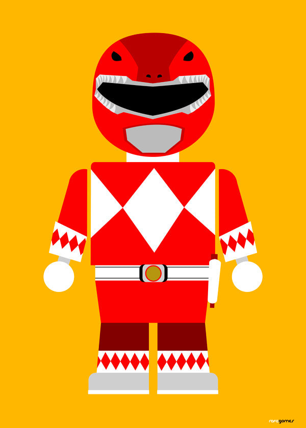 Børneplakat Rød Power Ranger legetøj