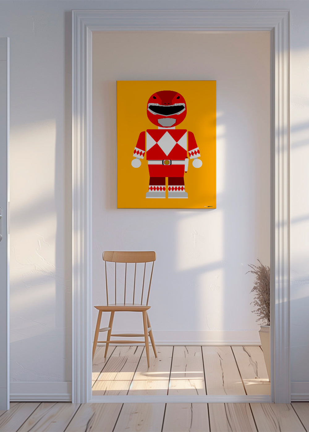 Børneplakat Rød Power Ranger legetøj