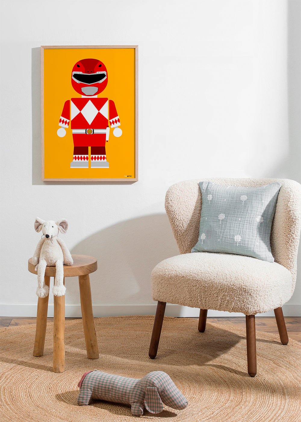 Børneplakat Rød Power Ranger legetøj