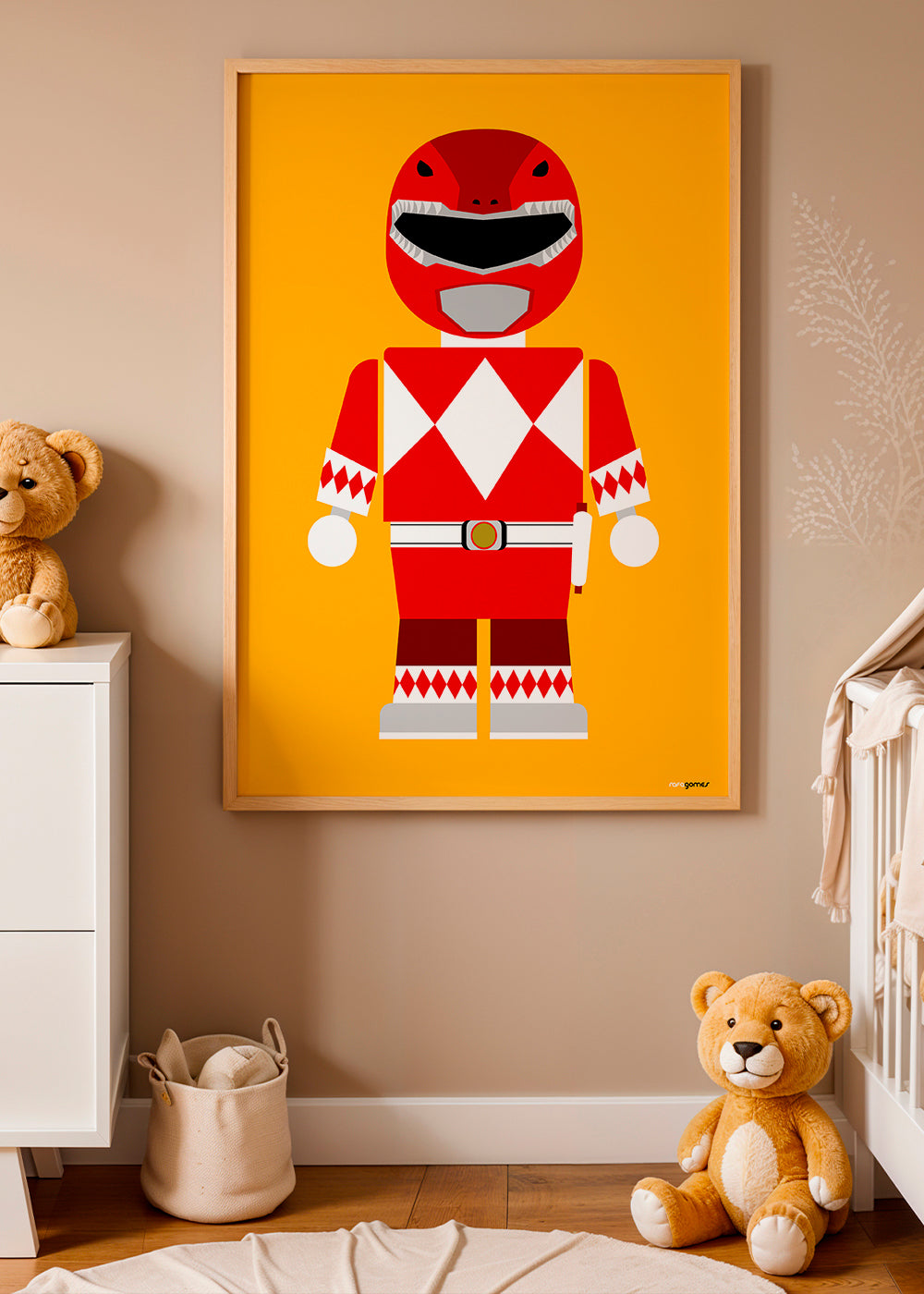 Børneplakat Rød Power Ranger legetøj