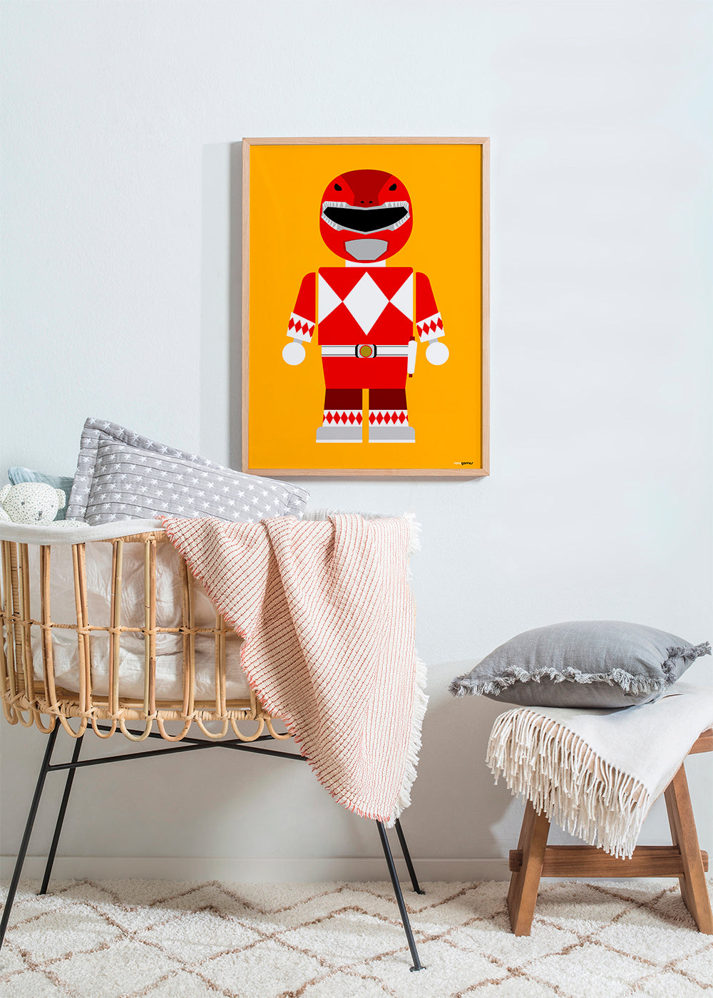 Børneplakat Rød Power Ranger legetøj