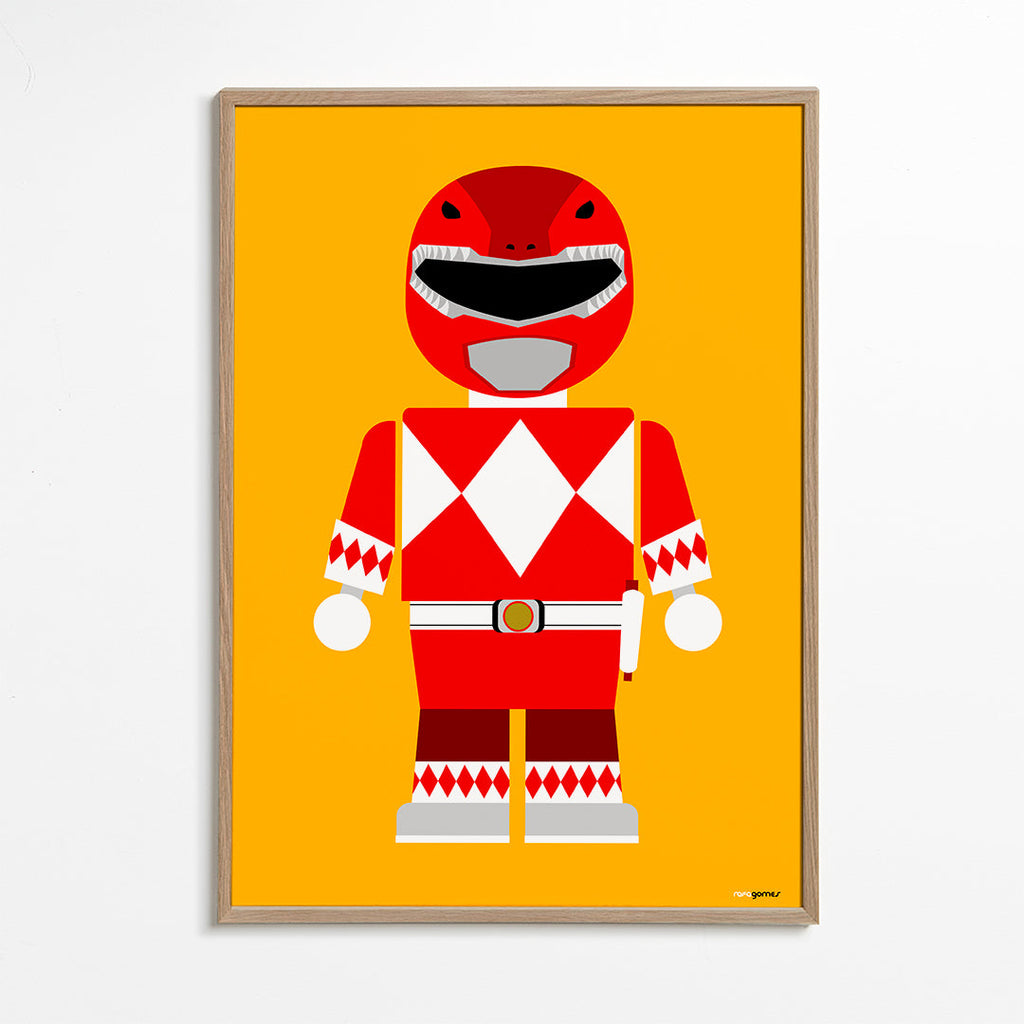 Børneplakat Rød Power Ranger legetøj