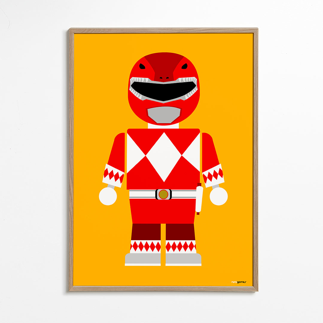Børneplakat Rød Power Ranger legetøj