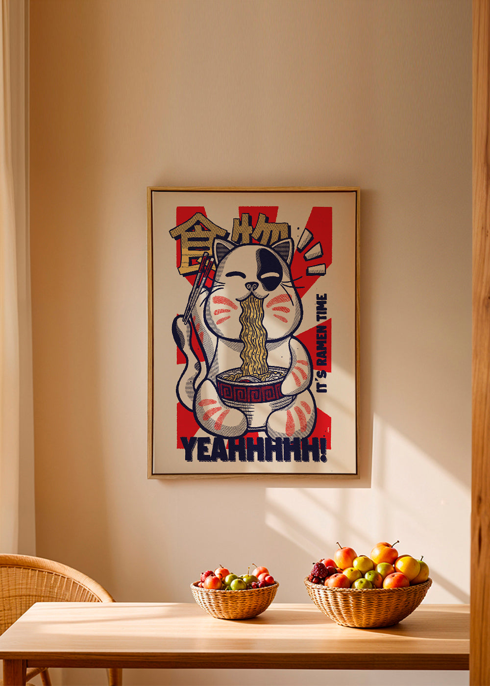 Køkkenkunst: ramen kat illustration