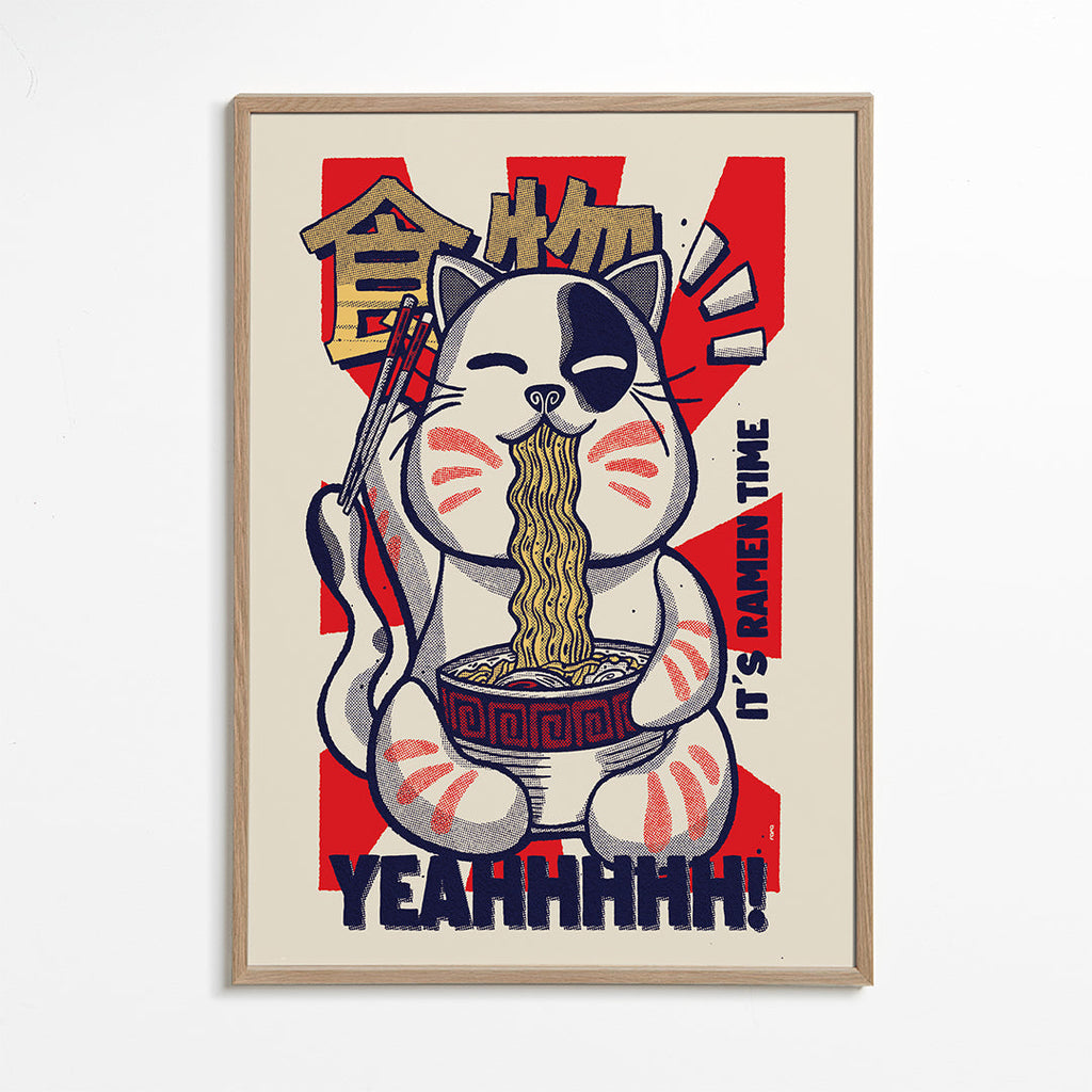 Køkkenkunst: ramen kat illustration