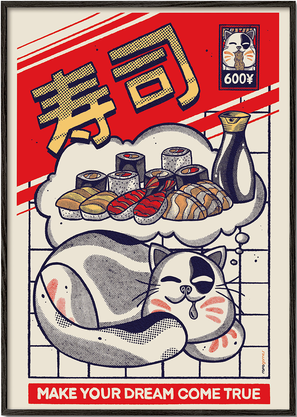 Køkkenkunst med sushi-kat