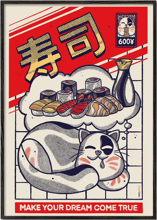 Køkkenkunst med sushi-kat