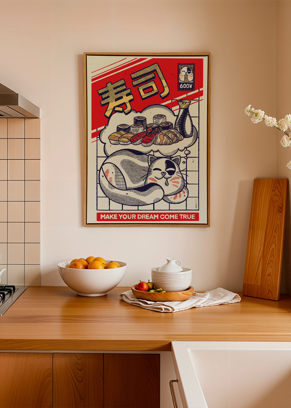 Køkkenkunst med sushi-kat