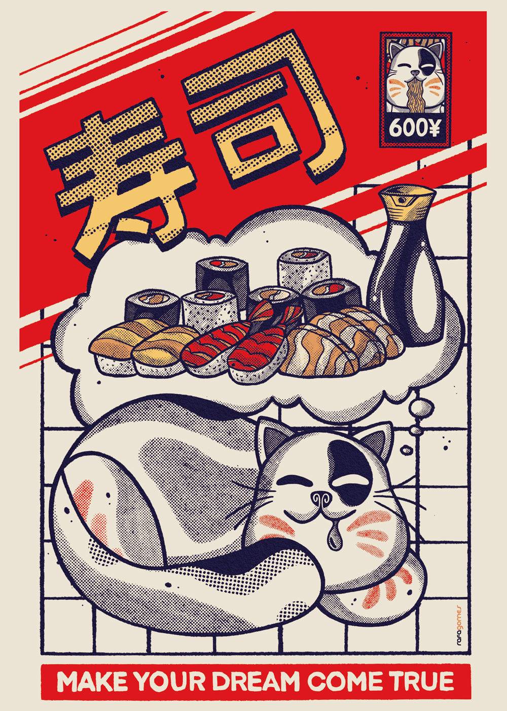 Køkkenkunst med sushi-kat