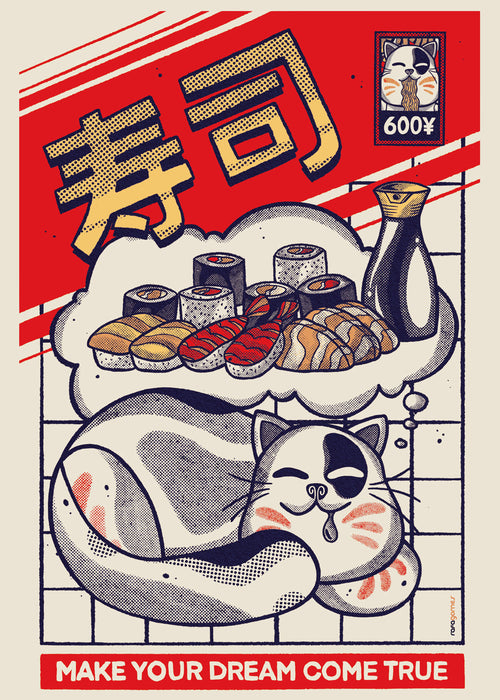 Køkkenkunst med sushi-kat