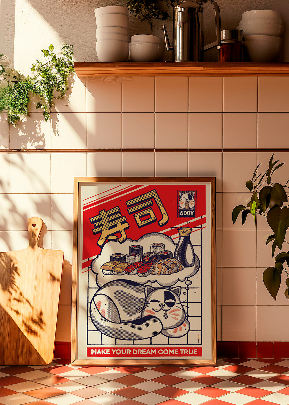 Køkkenkunst med sushi-kat