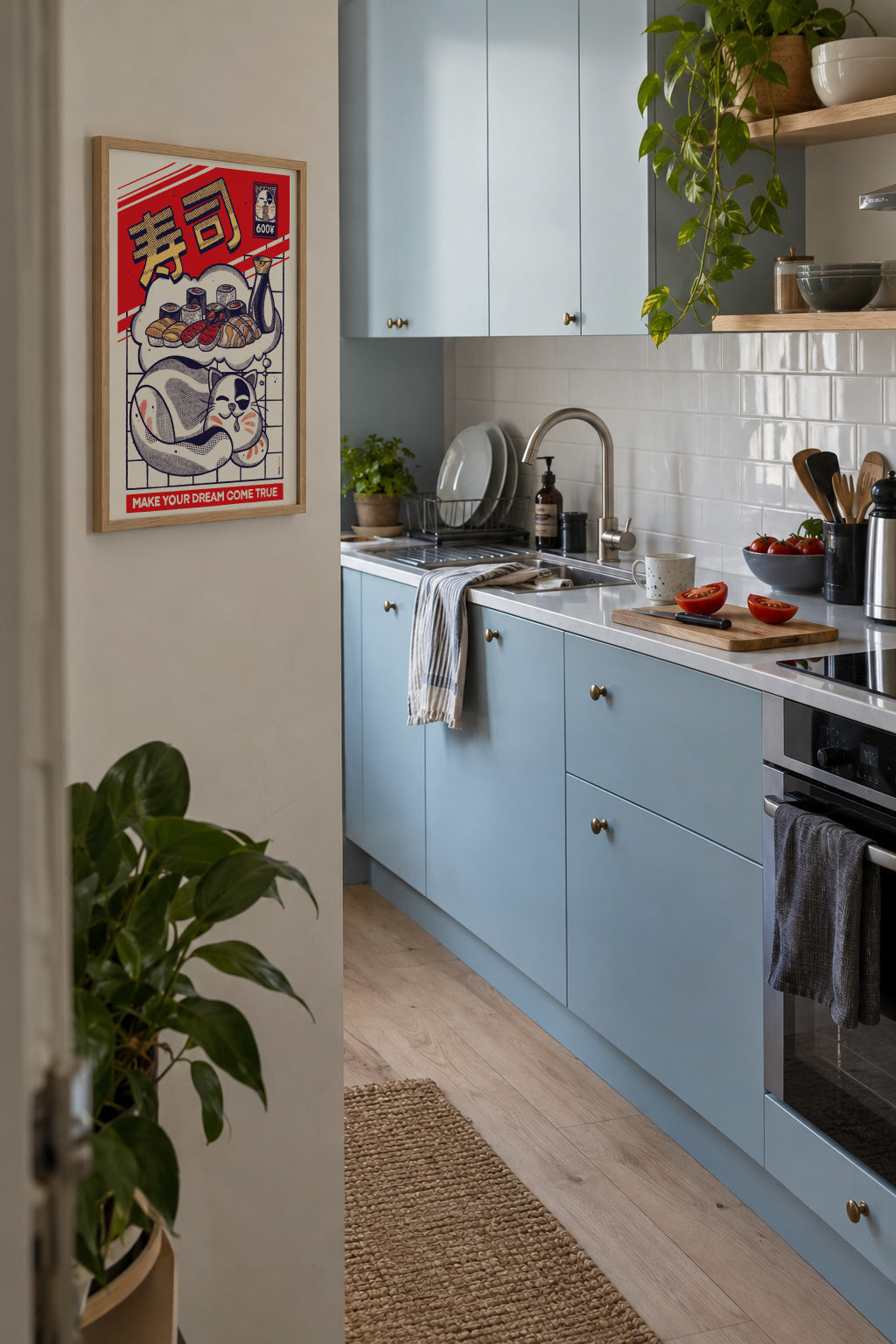 Dreamin About Sushi - Framed poster in an interior
