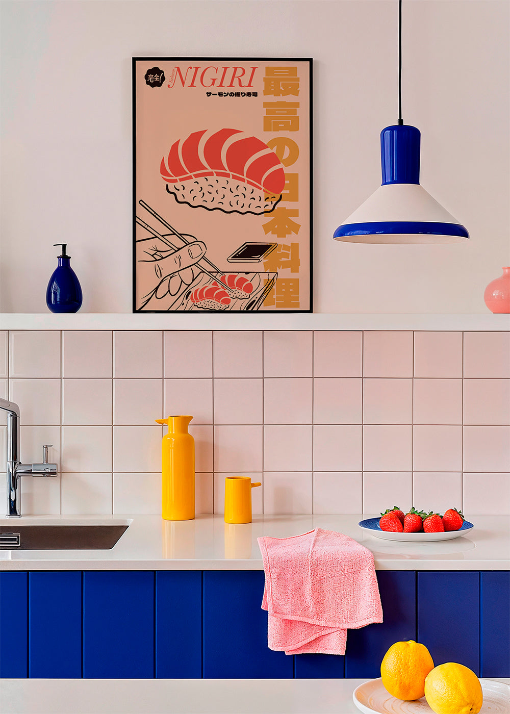 Køkkenkunst Nigiri laks plakat