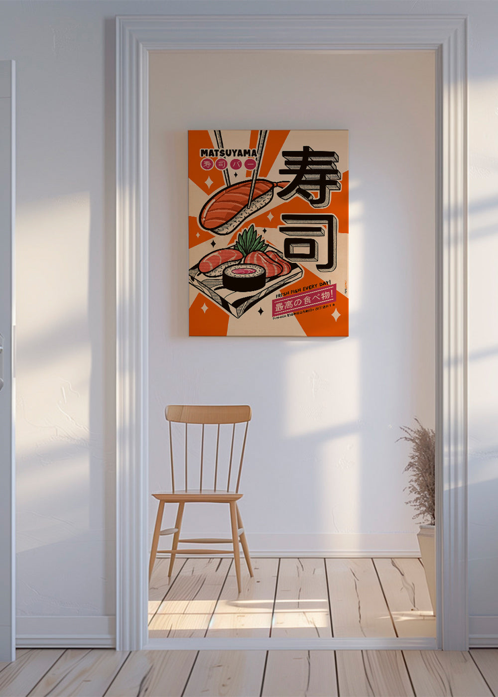 Køkkenkunst Sushi retro plakat