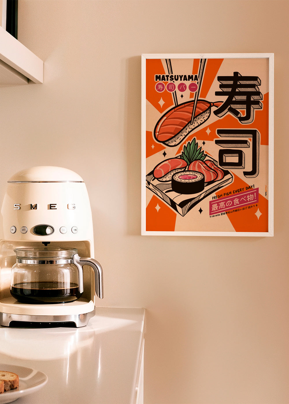 Køkkenkunst Sushi retro plakat