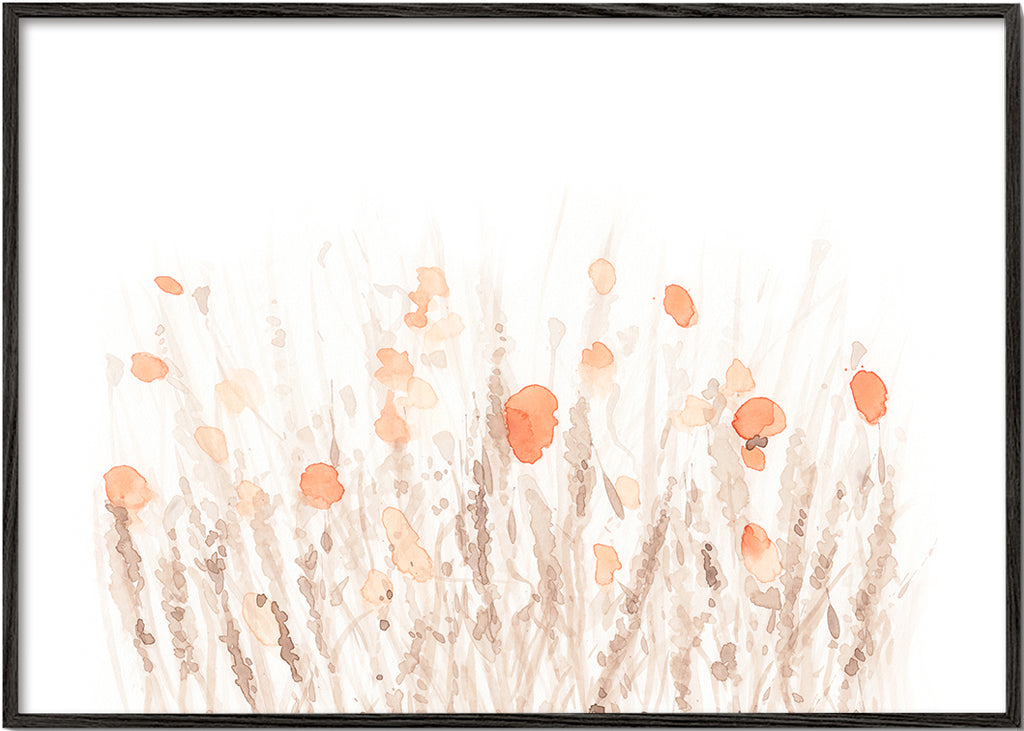 Botanisk plakat med sarte tørrede blomster