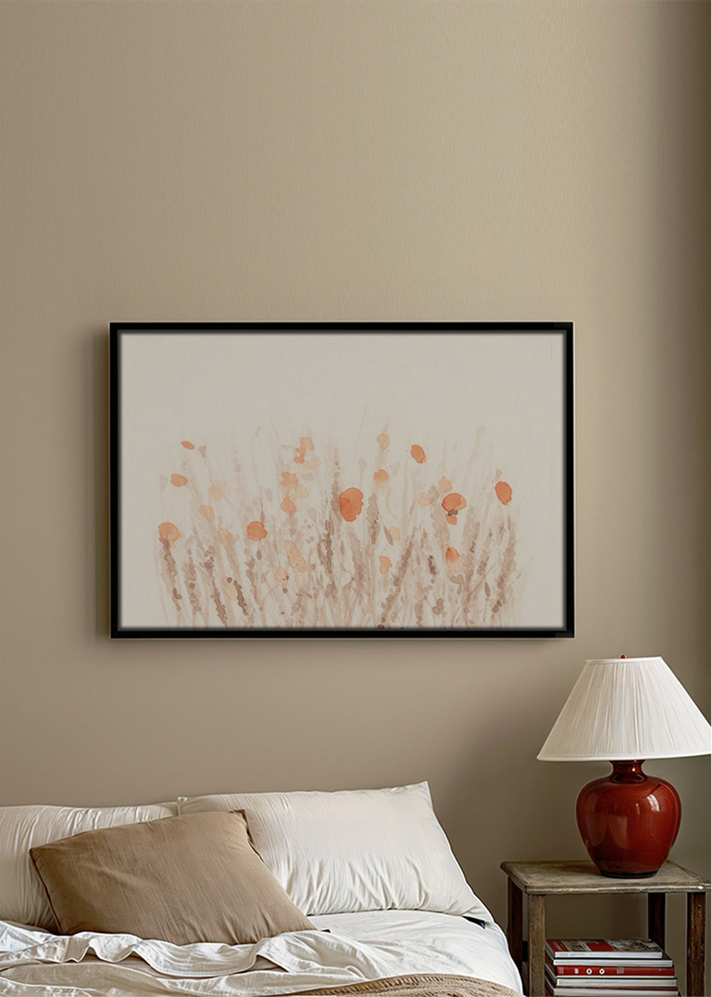 Botanisk plakat med sarte tørrede blomster