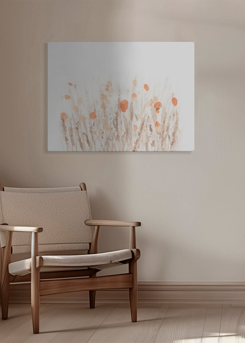 Botanisk plakat med sarte tørrede blomster