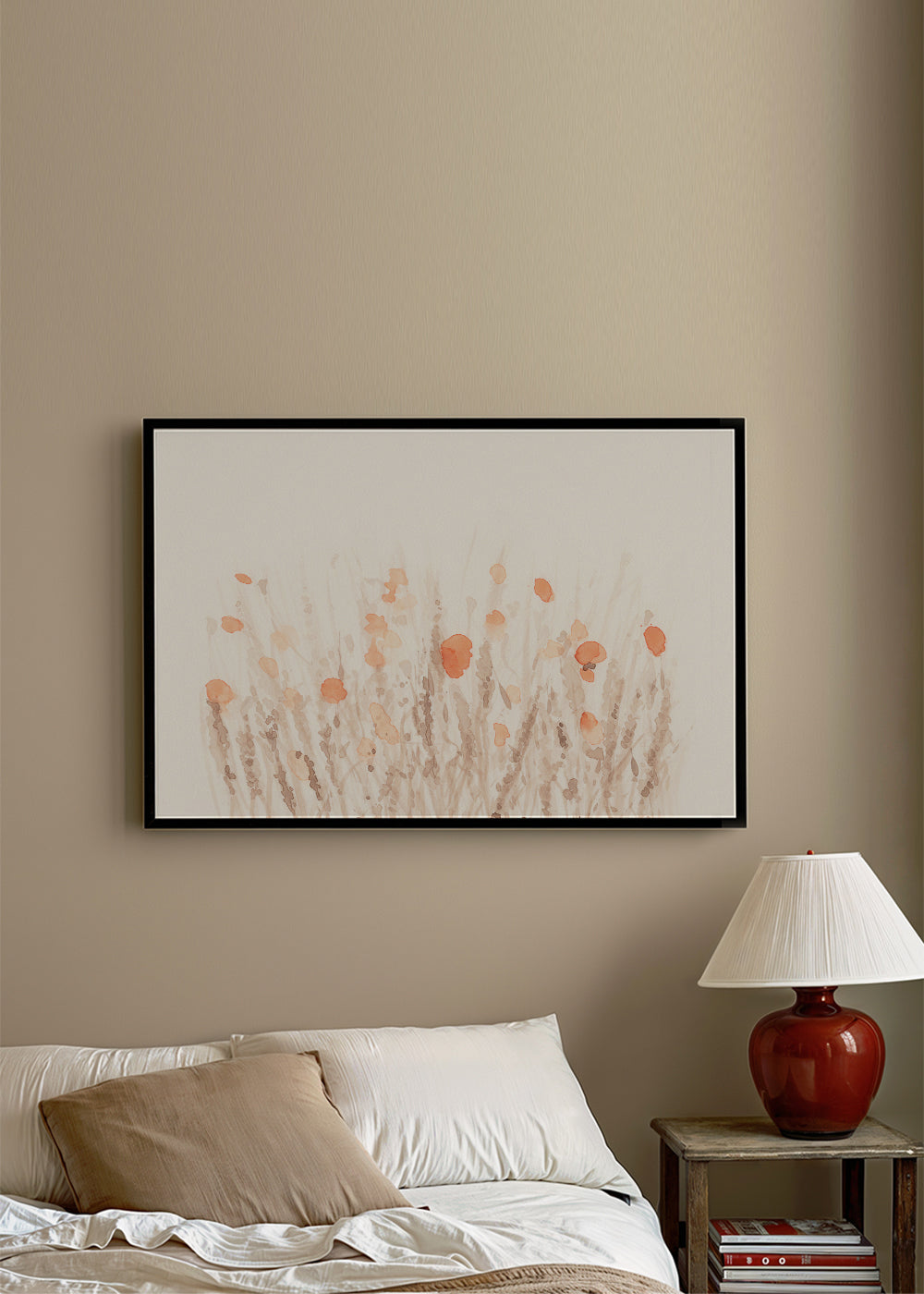 Botanisk plakat med sarte tørrede blomster