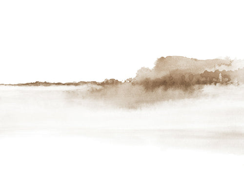 Sepia akvarel landskab minimalistisk