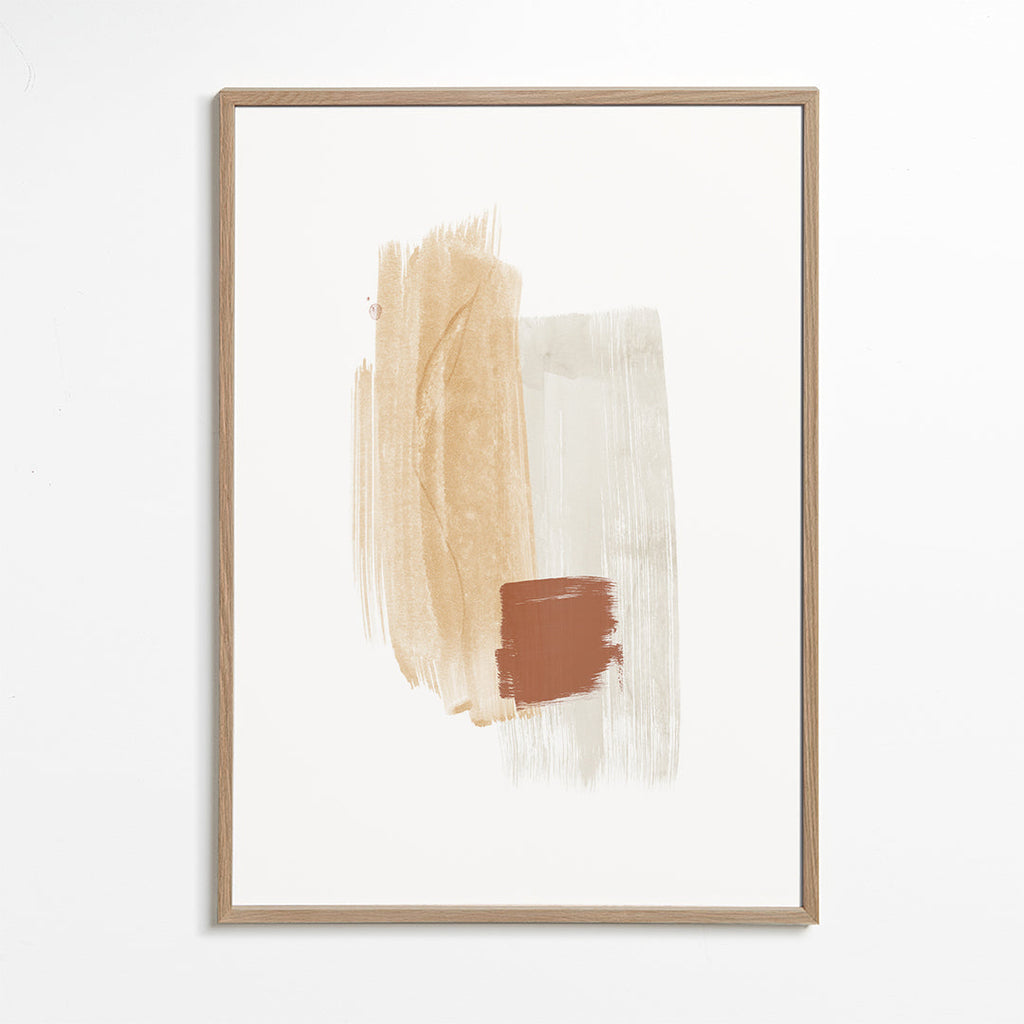 Abstrakt kunst med varme penselstrøg