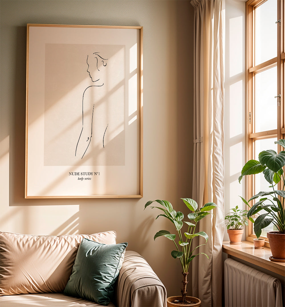 Illustration: Nude-studie i linje