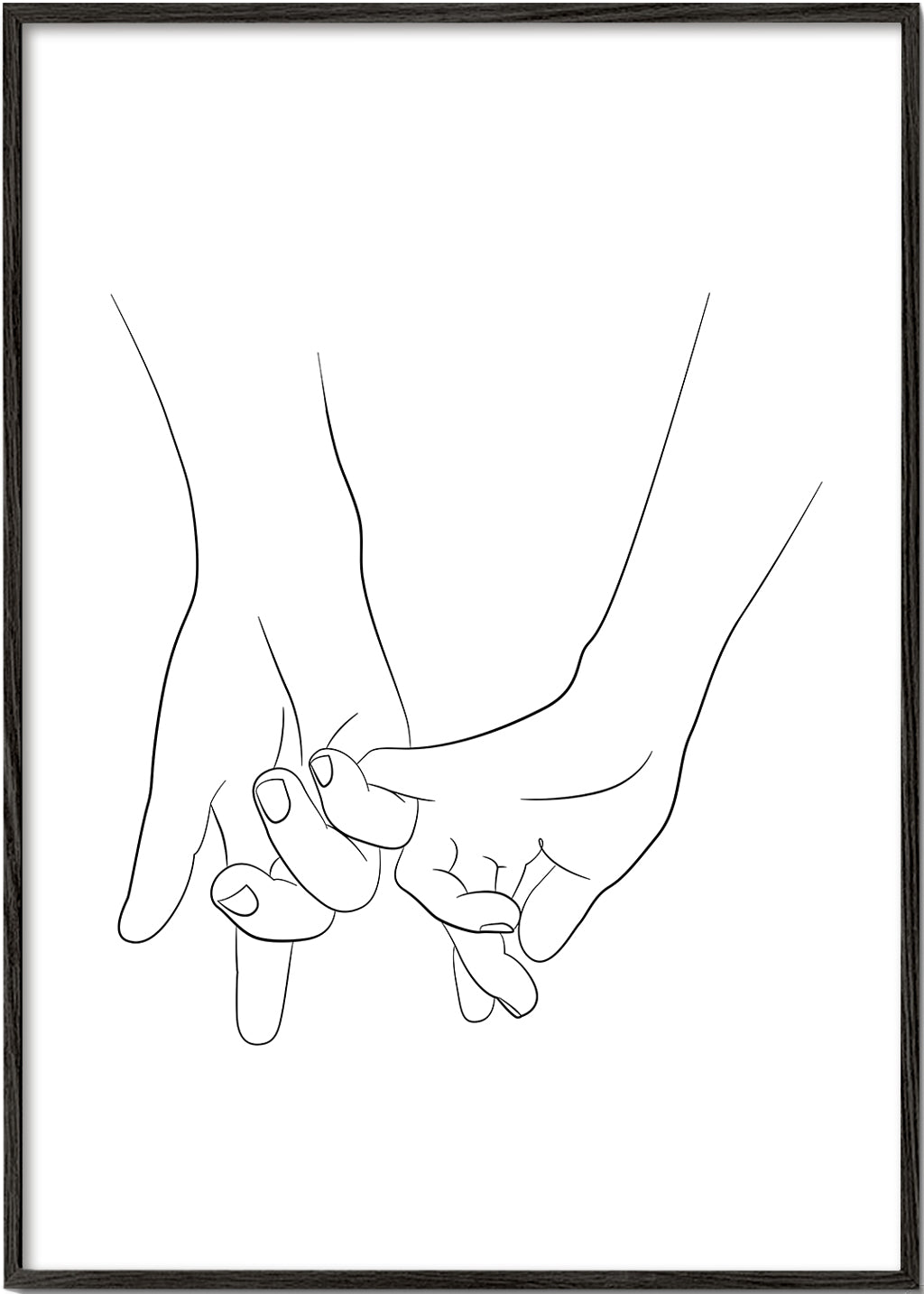 Illustration sammenflettede hænder minimal
