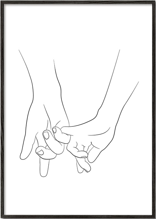 Illustration sammenflettede hænder minimal