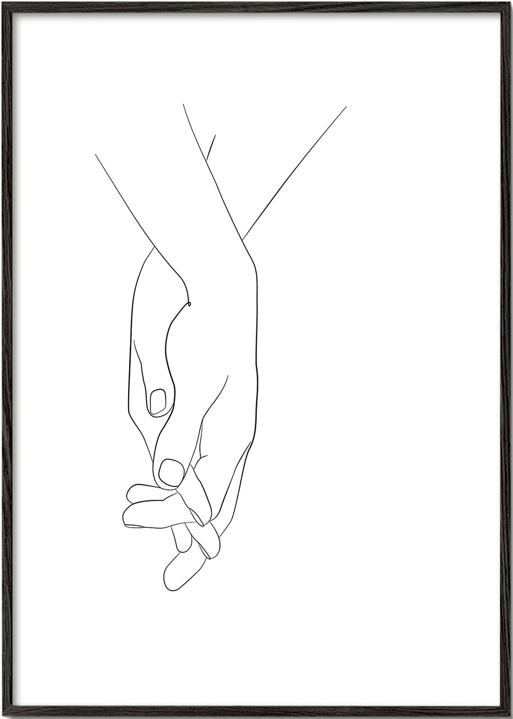 Illustration sammenflettede hænder minimal