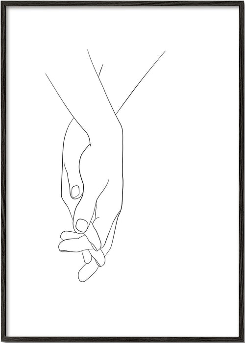 Illustration sammenflettede hænder minimal