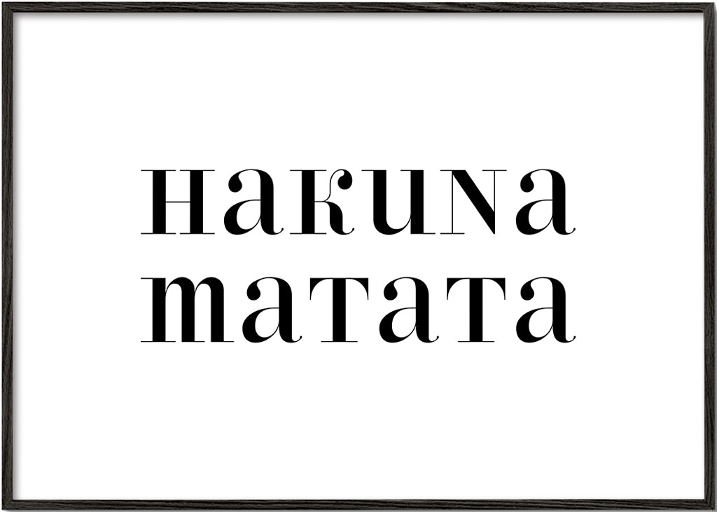 Minimalistisk plakat Hakuna Matata